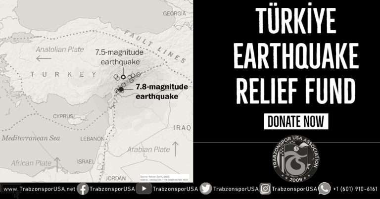 TÜRKİYE EARTHQUAKE RELIEF FUND | TRABZONSPOR USA